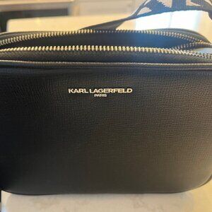 Karl Lagerfeld Paris Maybelle Camera Crossbody Bag in Black/Silver
